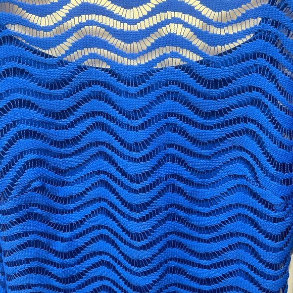 NWT Lilly Pulitzer TOPANGA Sapphire Blue Wavey Knit Lace Shift Dress - Picture 6 of 7